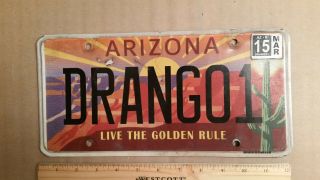 License Plate,  Arizona,  Live The Golden Rule,  Drango 1,  Durango (colorado)