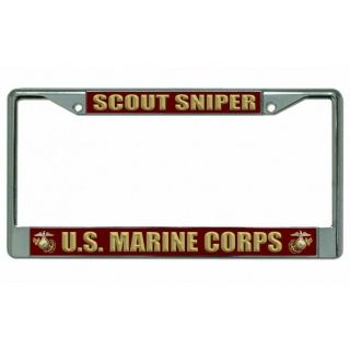 Scout Sniper Usmc Marine Corps Military Insignia Logo License Plate Usa Made