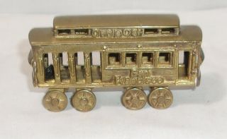 Miniature Solid Brass San Francisco Cable Car Figurine Souvenir