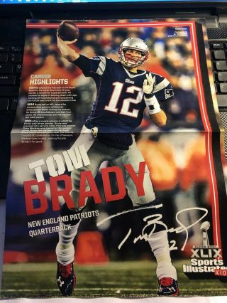 2015 Sports Illustrated Si Kids Football Poster Tom Brady England Patriots