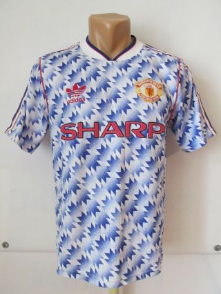 Manchester United 1990/1991/1992 Away Football Shirt Soccer Jersey Adidas 34 - 36 "