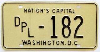 Nos Washington Dc 1969 Diplomat License Plate,  182,  Political,  Government