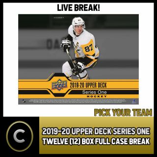 2019 - 20 Upper Deck Series 1 Hockey 12 Box Full Case Break H578 - Pick Your Team