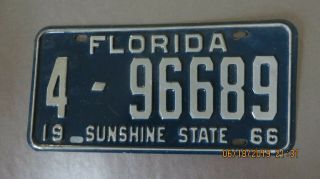 1966 Florida Car License Plate Pinellas County