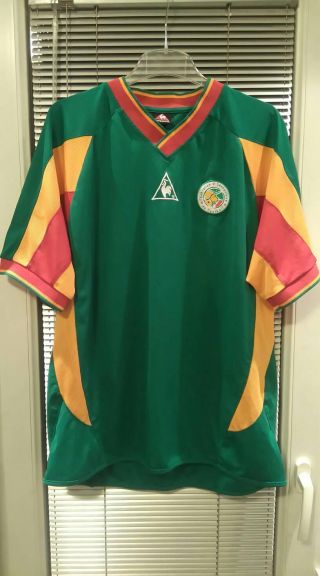 Senegal Away Football Shirt 2002 - 2004 Match Worn Shirt Jersey Le Coq Sportif Xl