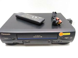 Panasonic Pv - V4022 Vcr Vhs Player Recorder 4 Head With Remote And Cables