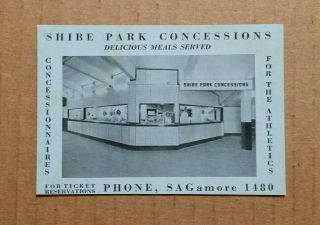 Shibe Park Concessions,  Philadelphia Athletics Baseball Trade Card,  1939