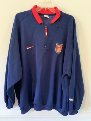 Vintage Nike Arsenal Quarter Zip Jacket Men’s Size Xxl Soccer Blue