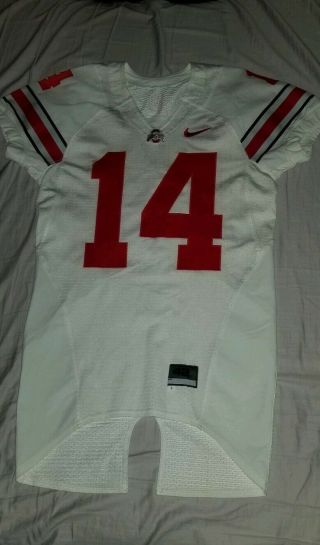 Ohio State Buckeyes Nike Game Issued Worn Jersey 14.  Size 42 Official Alternate