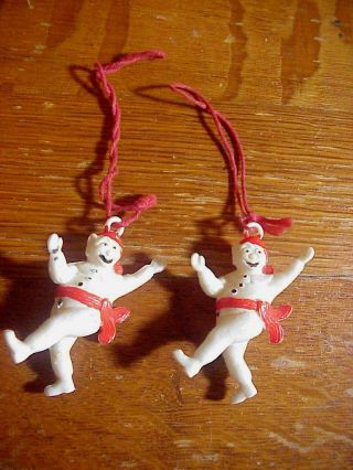 2 Carnaval De Quebec 1973 Souvenir Snowman Ornaments By Gagnon & Fils