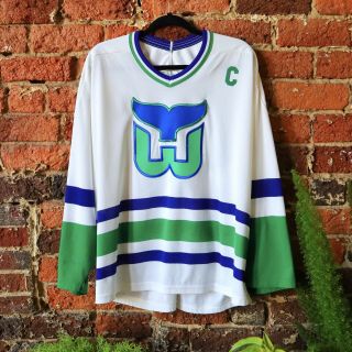 Ron Francis Jersey Vintage 80s Nhl Hockey Hartford Whalers Ccm Maska Xl White