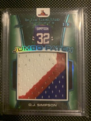 2018 Oj Simpson Leaf In The Game Jumbo 3 Color Patch /5