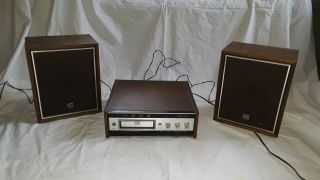 Vintage Ross Solid State 8 Track Cassette Player Re - 3430 W/ Speakers.