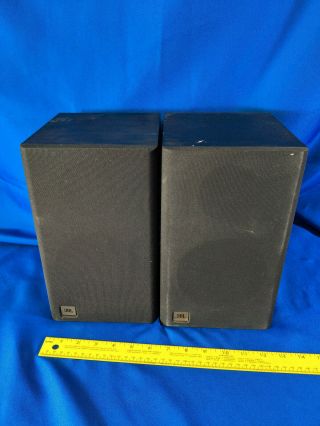 Pair 2 Jbl J50 Speakers Small Bookshelf Studio Monitor Black Woodgrain Vtg 8ohms