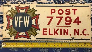 Veterans Of Foreign Wars Post 7794 Elkins,  North Carolina License Plate