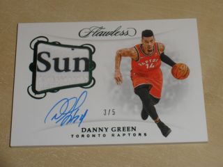 2018 - 19 Panini Flawless Emerald Patch Autograph Auto Danny Green 3/5
