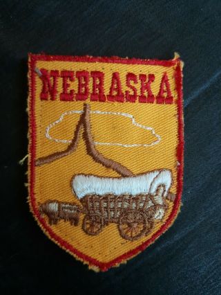 Nebraska Vintage Patch State Wagon Scooner Souvenir Travel Patch