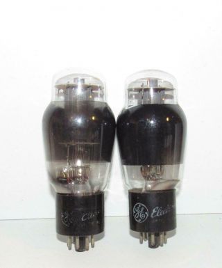 Matched Pair - Ken - Rad 6l6g Black Glass Amplifier Tubes.  Tv - 7 Test @ Nos Specs