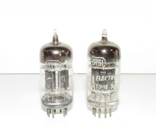 Matched Pair (gm) Rca 5751 Black Plate,  3x Mica Amplifier Tubes.  Tv - 7 Test Strong.