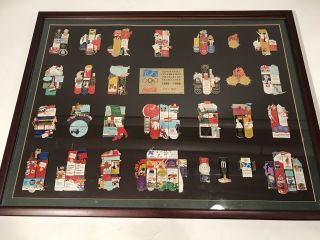 Le 1996 Atlanta Olympics Coca - Cola 100 Years Of Excellence Pins 171/500 Framed