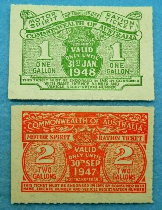 1947 - 8 Nsw Commonwealth Of Australia Motor Spirt Petrol 1 2 Gallon Ration Ticket