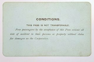 1891 The Ohio Southern Railroad annual pass F N Chase C W Fairbanks 2