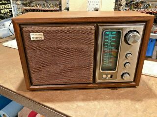 Vintage Sony Model Icf - 9650w High Fidelity Fm/am Table Radio - Great