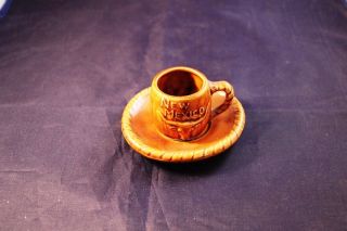 Collectible Mexico Souvenir Miniature Cup & Saucer Indian Chief Design