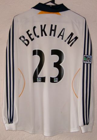 Los Angeles Galaxy Adidas MLS 2007 First Season David Beckham L/S Soccer Jersey 2