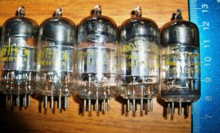 5 Strong Assorted Raytheon 12at7 / Ecc81 Tubes