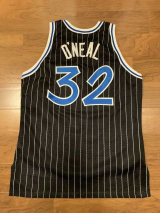 Authentic Shaquille O ' Neal Vintage Striped 90s Champion Magic Jersey Sz 48 Mens 2