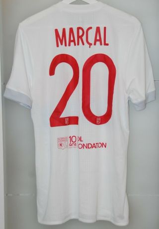Match worn shirt jersey Olympique Lyon France Europa League 2017 - 18 Marcal 2