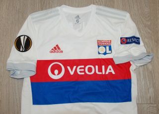 Match worn shirt jersey Olympique Lyon France Europa League 2017 - 18 Marcal 3