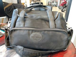 Harley Davidson Licensed 2001 15” Leather Rallye Travel Tote Carry On Bag