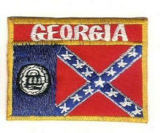 Vintage Georgia State Flag Travel Souvenir Patch 65mm X 90mm
