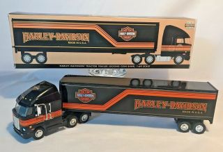 Harley - Davidson Semi Tractor Trailer Truck Bank W/box 1:64 Scale Limited Ed