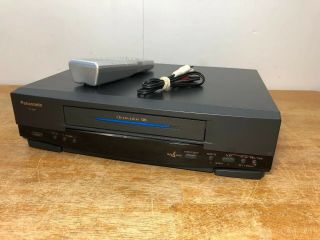 Panasonic Pv - 4601 4 Head Omnivision Vcr Recorder Vhs Player W/ Remote & Cables