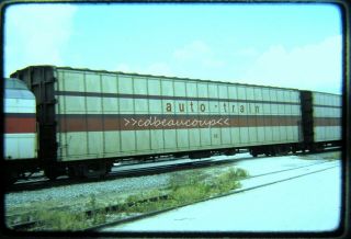 Railroad Slide Auto Train At 66 Auto Carrier 1976