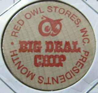 Vintage Red Owl Stores Big Deal Chip Hopkins,  Mn Wooden Nickel - Token Minnesota