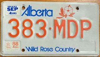 Authentic Canada 1988 Alberta Calgary Winter Olympic Motorcycle License Plate