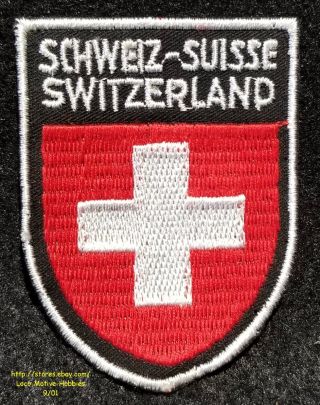 Lmh Patch Woven Badge Switzerland Schweiz Swiss Suisse Coat Arms White Cross Red