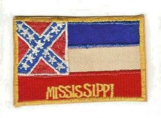 Vintage Mississippi State Flag Travel Souvenir Patch 57mm X 90mm