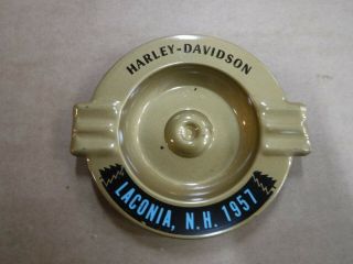 Harley Davidson Laconia,  N.  H.  1957 Metal Ashtray Accesories Memorabilia