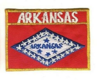 Vintage Arkansas State Flag Travel Souvenir Patch 65mm X 90mm