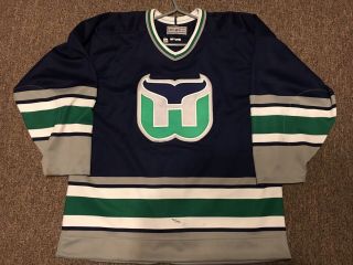 Hartford Whalers Authentic Ccm Center Ice Jersey Sz 48