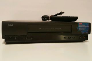RCA VR508 VCR Video Cassette Recorder VHS Player w/ Remote 4 Heads 2