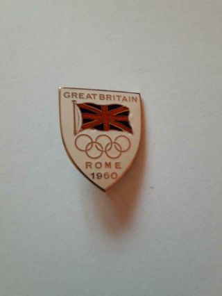 Rome 1960 Summer Olympic Games Great Britain Noc Delegation Enamel Pin Badge