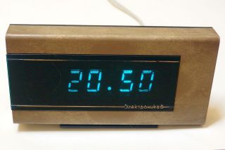 Vintage Ussr Soviet Russian Vfd " Nixie " Digital Alarm Clock Elektronika 6.  14 - 01