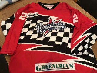 Dayton Bombers Game Worn Signed By Rusty Wallace Nascar Drive Defunct Pro Hockey