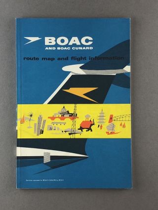 Boac Cunard Route Map & Flight Information 1960 